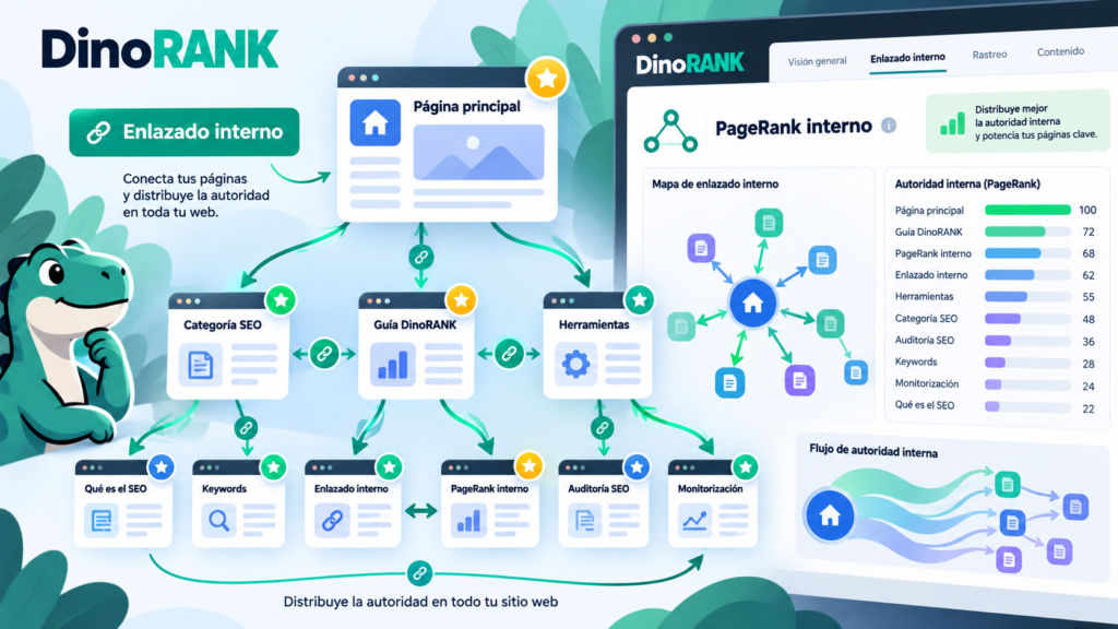Enlazado interno:
Enlazado interno y PageRank en DinoRANK